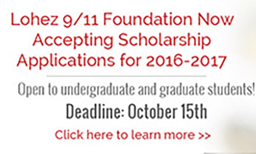 Call 2016 - Lohez 9/11 Foundation Scholarship poster
